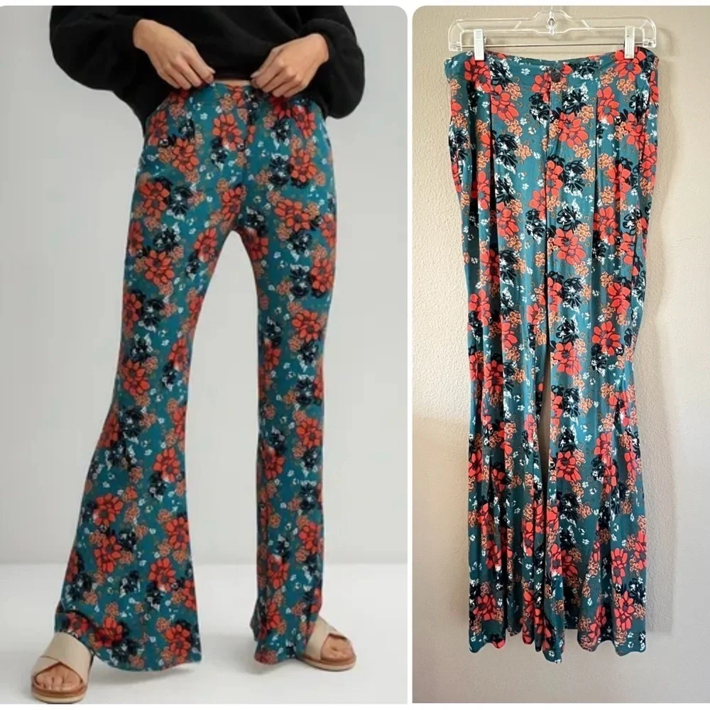Free People Can’t Take My Eyes Off You Floral Flare Pants